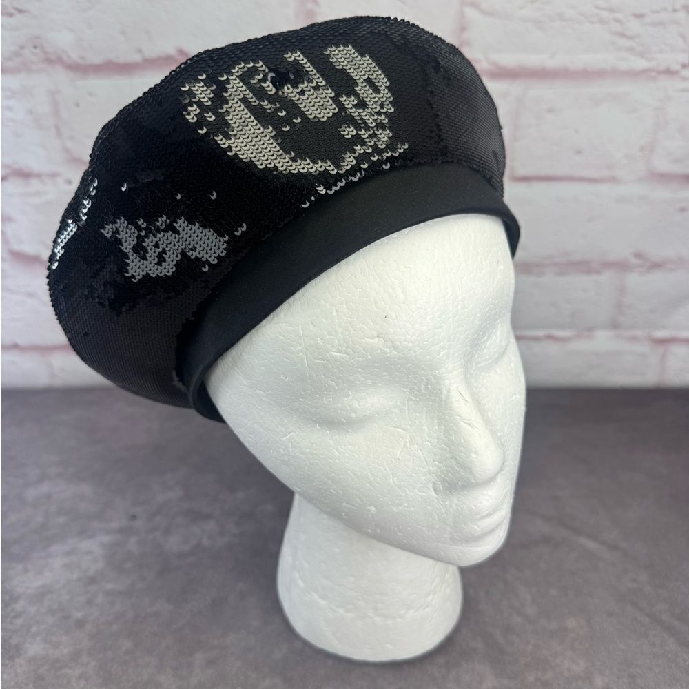Rare Gucci Sequin Satin Bow Black Beret Cap - Picture 5 of 12
